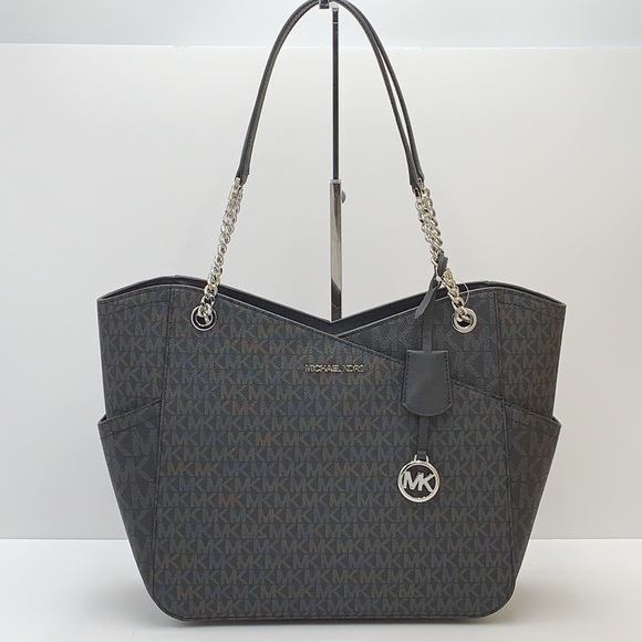 MICHAEL KORS LARGE X CHAIN LOGO SHOULDER BAG - Picture 7 of 16